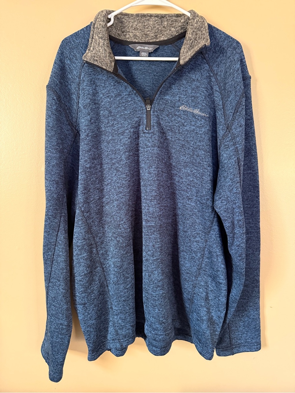 Eddie Bauer Men’s XL Blue Heather 1/4 Zip Pullover | Quarter Zip Outdoor
